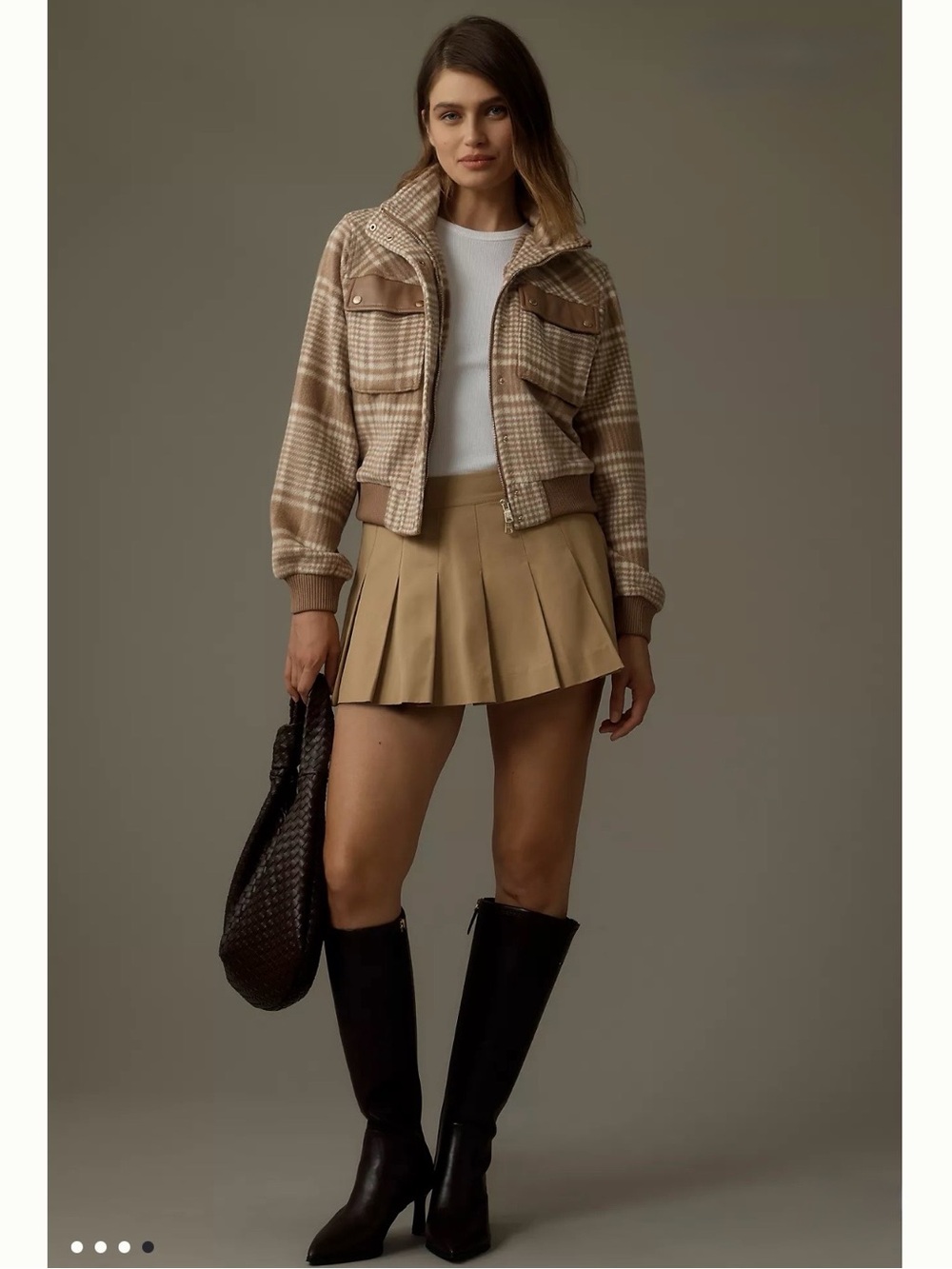 Anthropologie Avec Les Filles Plaid Bomber Jacket Size S - Picture 3 of 13